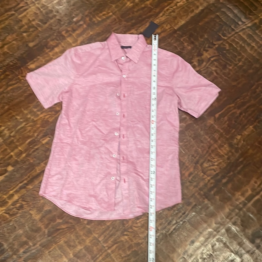 Pinkish red button up -Zachary Prell